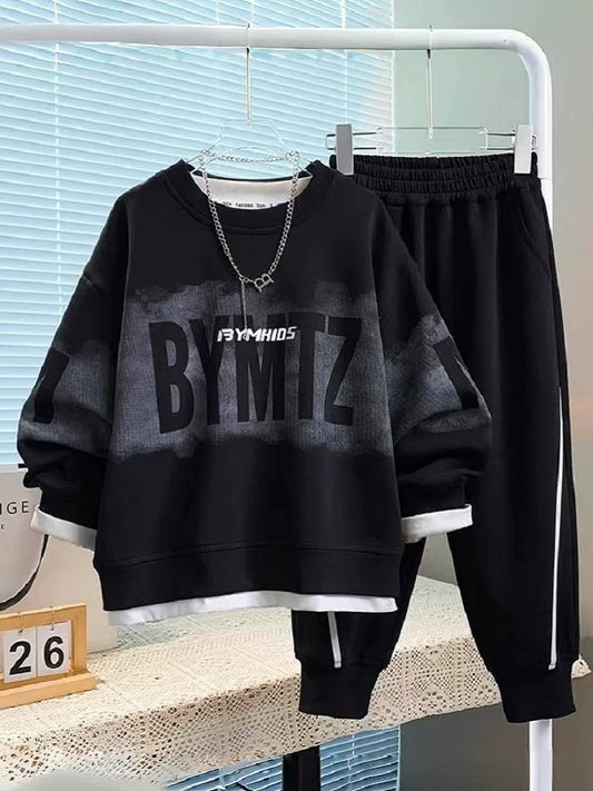 Children's Brushed Hoody Western Style Boys' Autumn and Winter Clothing