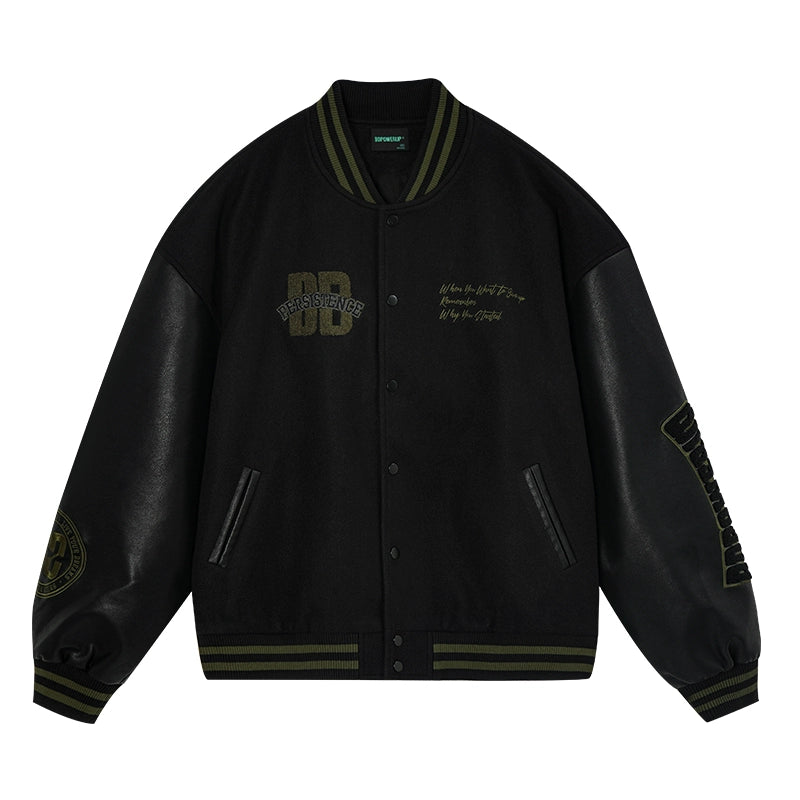 BD Bodybuilding Station American Print Black Baseball Uniform Men Spring and Autumn Fashion Brand Casual Sports Jacket Outwear Men Loose