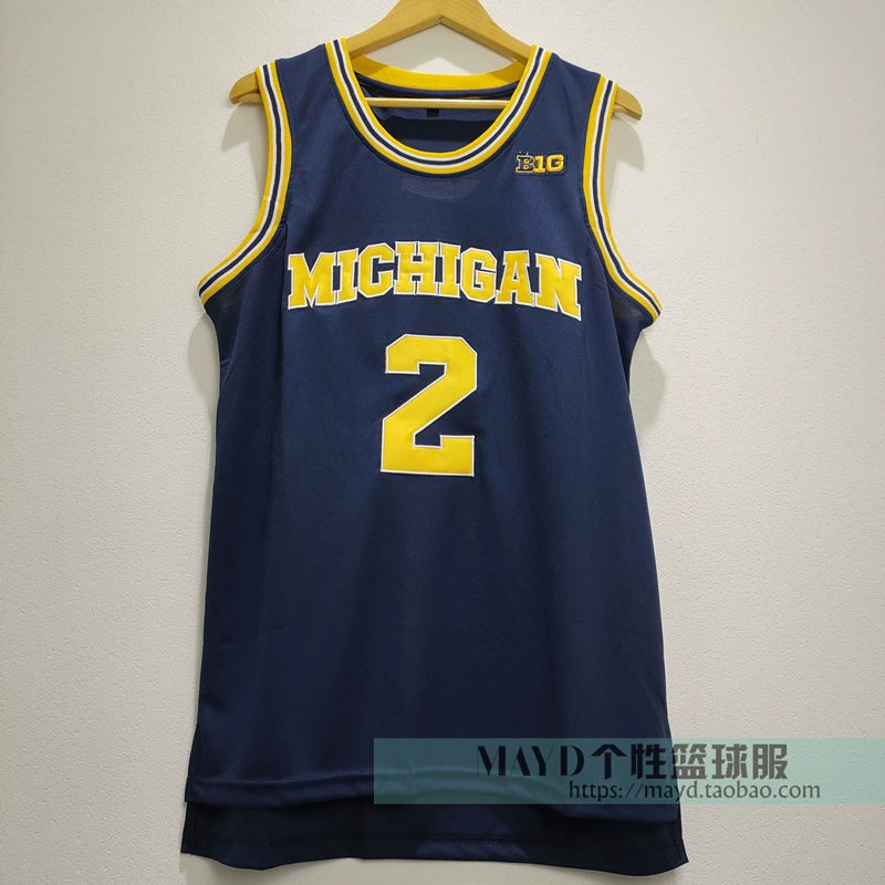 No. 2 Poole Jersey Poole University of Michigan Embroider Basketball Wear American Retro Sports Vest Men's Fashion