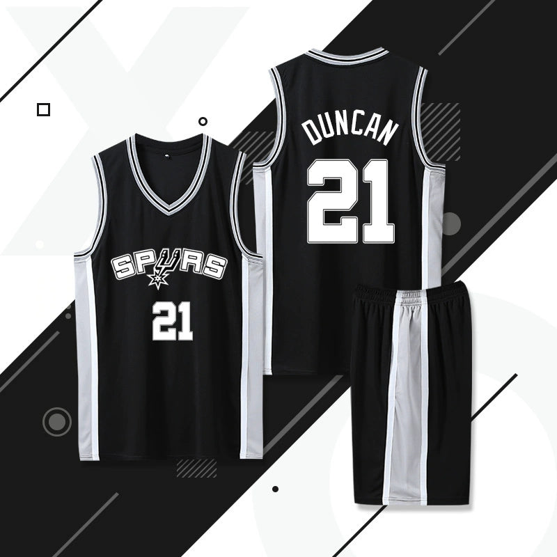 Spurs Jersey No. 21 Duncan Leonard Ginobili Jersey Leonard Aldridge Basketball Wear Suit