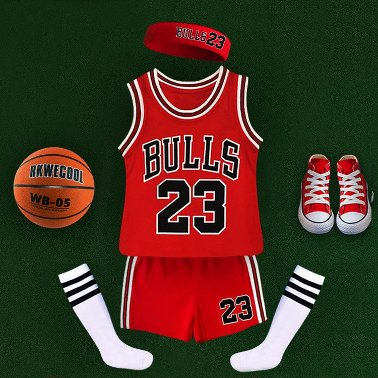 Basketball Wear Suit Pure Cotton Matching Jersey Photo Baby Birthday Party James 23 Kobe 24 Boys and Girls Costumes