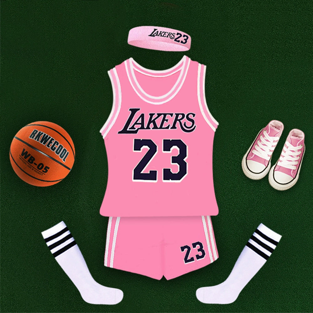 Basketball Wear Suit Pure Cotton Matching Jersey Photo Baby Birthday Party James 23 Kobe 24 Boys and Girls Costumes