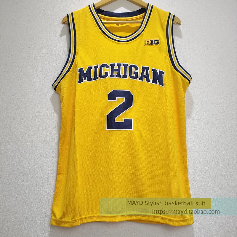 No. 2 Poole Jersey Poole University of Michigan Embroider Basketball Wear American Retro Sports Vest Men's Fashion