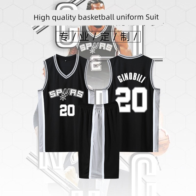 Spurs Jersey No. 21 Duncan Leonard Ginobili Jersey Leonard Aldridge Basketball Wear Suit