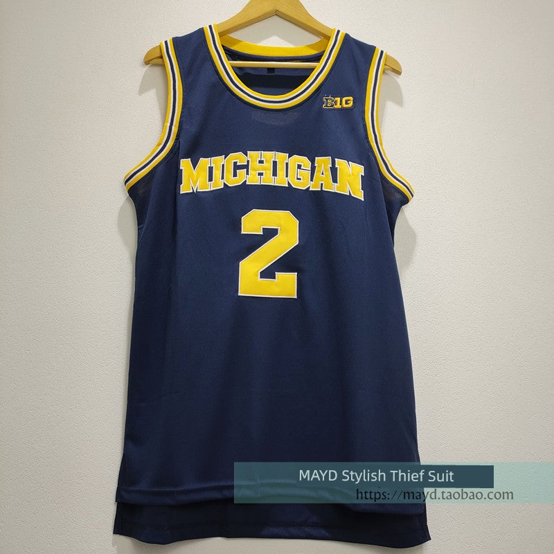 No. 2 Poole Jersey Poole University of Michigan Embroider Basketball Wear American Retro Sports Vest Men's Fashion
