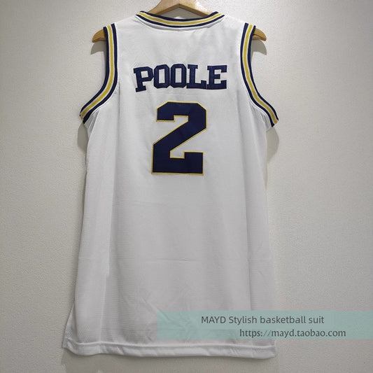 No. 2 Poole Jersey Poole University of Michigan Embroider Basketball Wear American Retro Sports Vest Men's Fashion
